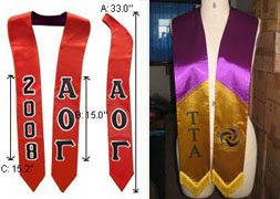 embroidered or printed alpha stoles