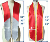 embroidered or printed graduation stoles